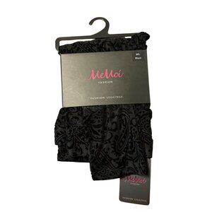 MeMoi Velvet Burnout Leggings M/L Black